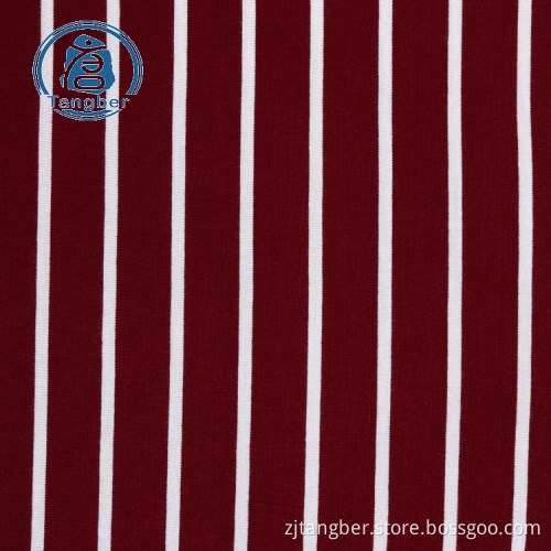 Striped jersey knit rayon spandex fabric